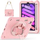 For iPad mini 2024 / mini 6 Rotation Holder Silicone Hybrid PC Tablet Case(Pink) - 2