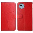 For Sharp Aquos Wish 4 HT01 Y-shaped Pattern Flip Leather Phone Case(Red) - 1