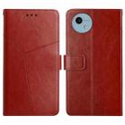 For Sharp Aquos Wish 4 HT01 Y-shaped Pattern Flip Leather Phone Case(Brown) - 1