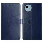 For Sharp Aquos Wish 4 HT01 Y-shaped Pattern Flip Leather Phone Case(Blue) - 1
