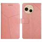 For Sharp Aquos sense9 HT01 Y-shaped Pattern Flip Leather Phone Case(Pink) - 1