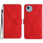 For Sharp Aquos Wish 4 Stitching Embossed Leather Phone Case(Red) - 1