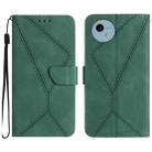 For Sharp Aquos Wish 4 Stitching Embossed Leather Phone Case(Green) - 1