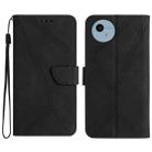 For Sharp Aquos Wish 4 Stitching Embossed Leather Phone Case(Black) - 1