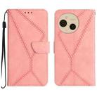 For Sharp Aquos sense9 Stitching Embossed Leather Phone Case(Pink) - 1