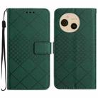 For Sharp Aquos sense9 Rhombic Grid Texture Leather Phone Case(Green) - 1