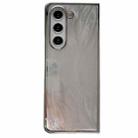 For Samsung Galaxy Z Fold3 Electroplating Frame + Glitter Paper Full Coverage Phone Case(Feather) - 1