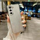 For Samsung Galaxy Z Fold3 Electroplating Frame + Glitter Paper Full Coverage Phone Case(Feather) - 2