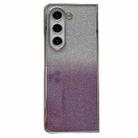 For Samsung Galaxy Z Fold4 Electroplating Frame + Glitter Paper Full Coverage Phone Case(Purple) - 1