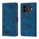 For vivo iQOO Z9 / iQOO Z9 Turbo 5G Skin Feel Embossed Leather Phone Case(Blue) - 2