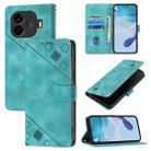 For vivo iQOO Z9 / iQOO Z9 Turbo 5G Skin Feel Embossed Leather Phone Case(Green) - 1