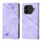 For vivo iQOO Z9 / iQOO Z9 Turbo 5G Skin Feel Embossed Leather Phone Case(Light Purple) - 2