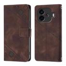 For vivo iQOO Z9 / iQOO Z9 Turbo 5G Skin Feel Embossed Leather Phone Case(Brown) - 2