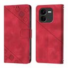 For vivo iQOO Z9x Skin Feel Embossed Leather Phone Case(Red) - 2