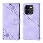 For vivo iQOO Z9x Skin Feel Embossed Leather Phone Case(Light Purple) - 2