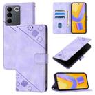 For vivo V27 5G / V27 Pro 5G Global Skin Feel Embossed Leather Phone Case(Light Purple) - 1