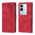 For vivo V29 5G Global / V29 Pro Skin Feel Embossed Leather Phone Case(Red) - 2