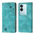 For vivo V29 5G Global / V29 Pro Skin Feel Embossed Leather Phone Case(Green) - 2