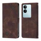 For vivo V29 5G Global / V29 Pro Skin Feel Embossed Leather Phone Case(Brown) - 2