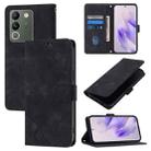 For vivo V29e 5G Global / Y200 5G Global Skin Feel Embossed Leather Phone Case(Black) - 1