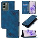 For vivo V29e 5G Global / Y200 5G Global Skin Feel Embossed Leather Phone Case(Blue) - 1