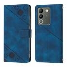 For vivo V29e 5G Global / Y200 5G Global Skin Feel Embossed Leather Phone Case(Blue) - 2