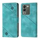 For vivo V29e 5G Global / Y200 5G Global Skin Feel Embossed Leather Phone Case(Green) - 2