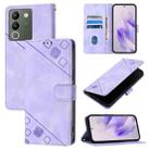 For vivo V29e 5G Global / Y200 5G Global Skin Feel Embossed Leather Phone Case(Light Purple) - 1