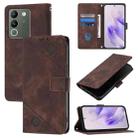 For vivo V29e 5G Global / Y200 5G Global Skin Feel Embossed Leather Phone Case(Brown) - 1