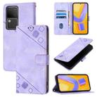 For vivo V30 5G / V30 Pro 5G Global Skin Feel Embossed Leather Phone Case(Light Purple) - 1