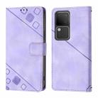 For vivo V30 5G / V30 Pro 5G Global Skin Feel Embossed Leather Phone Case(Light Purple) - 2