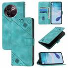 For vivo V30e 5G Global Skin Feel Embossed Leather Phone Case(Green) - 1