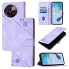 For vivo V30e 5G Global Skin Feel Embossed Leather Phone Case(Light Purple) - 1