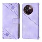 For vivo V30e 5G Global Skin Feel Embossed Leather Phone Case(Light Purple) - 2