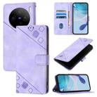 For vivo X100s 5G Skin Feel Embossed Leather Phone Case(Light Purple) - 1