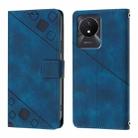 For vivo Y02 / Y02A / Y02t / Y11 2023 Skin Feel Embossed Leather Phone Case(Blue) - 2