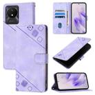 For vivo Y02 / Y02A / Y02t / Y11 2023 Skin Feel Embossed Leather Phone Case(Light Purple) - 1