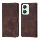 For vivo Y03 4G Global Skin Feel Embossed Leather Phone Case(Brown) - 2