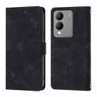 For vivo Y17s 4G Global / Y28 5G India Skin Feel Embossed Leather Phone Case(Black) - 2