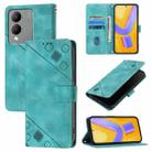 For vivo Y17s 4G Global / Y28 5G India Skin Feel Embossed Leather Phone Case(Green) - 1