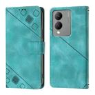 For vivo Y17s 4G Global / Y28 5G India Skin Feel Embossed Leather Phone Case(Green) - 2