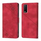 For vivo Y20 / Y20a / Y20i / Y20s / Y20g Skin Feel Embossed Leather Phone Case(Red) - 2