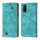 For vivo Y20 / Y20a / Y20i / Y20s / Y20g Skin Feel Embossed Leather Phone Case(Green) - 2