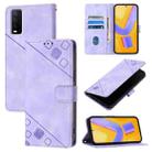 For vivo Y20 / Y20a / Y20i / Y20s / Y20g Skin Feel Embossed Leather Phone Case(Light Purple) - 1