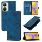 For vivo Y27 4G Global Skin Feel Embossed Leather Phone Case(Blue) - 1