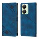 For vivo Y27 4G Global Skin Feel Embossed Leather Phone Case(Blue) - 2