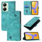 For vivo Y27 4G Global Skin Feel Embossed Leather Phone Case(Green) - 1