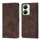 For vivo Y27 4G Global Skin Feel Embossed Leather Phone Case(Brown) - 2