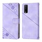 For vivo Y30 4G Global Skin Feel Embossed Leather Phone Case(Light Purple) - 2