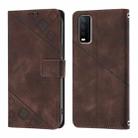 For vivo Y30 4G Global Skin Feel Embossed Leather Phone Case(Brown) - 2